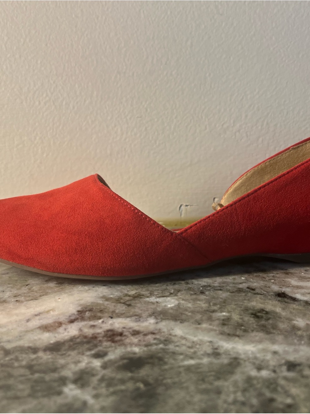 Naturalizer Samantha D'Orsay Red Suede Flats Size 8 MINT